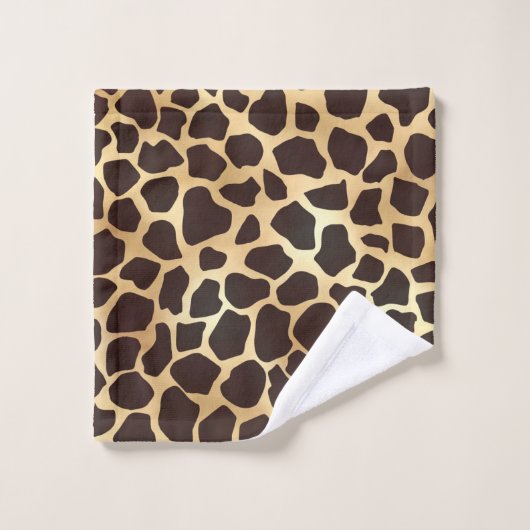 Luxe Gold Brown Giraffe Animal Print Patroon Washandje (Wasdoekje)