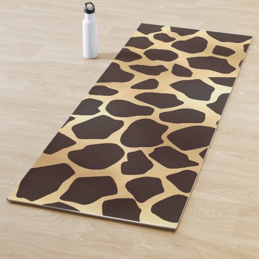 Luxe Gold Brown Giraffe Animal Print Patroon Yogamat (In situ)