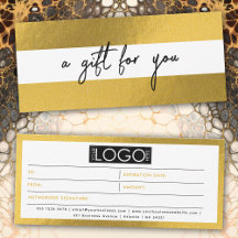 Luxe Gold Business Logo Cadeaubon Voucher