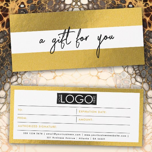 Luxe Gold Business Logo Cadeaubon Voucher