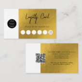 Luxe Gold Business Logo QR Code Loyalty Visitekaartje (Voorkant / Achterkant)