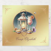 Luxe Gold Camp bruid vrijgezellenweekend Sparkling Wijnetiket (Enkel label)