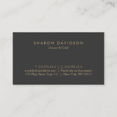 Luxe Gold Catering Logo Restaurant, Chef Taupe Visitekaartje (Achterkant)