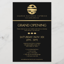 Luxe Gold Catering Logo Restaurant, Chef Zwart Flyer
