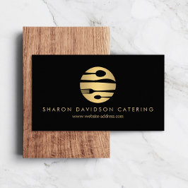 Luxe Gold Catering Logo Restaurant, Chef Zwart Visitekaartje