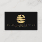 Luxe Gold Catering Logo Restaurant, Chef Zwart Visitekaartje (Voorkant)