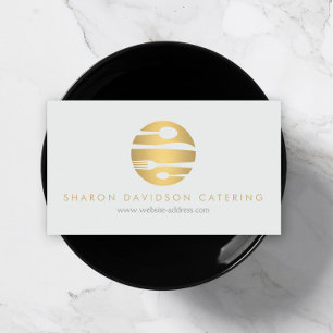 Luxe Gold Catering Logo Restaurant Lichtgrijs Visitekaartje