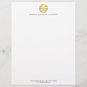 Luxe Gold Catering, restaurant, Chef Letterhead Custom Briefhoofd