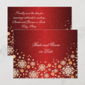 Luxe Gold Christmas Spirit Save date card Aankondigingskaart (Voorkant / Achterkant)