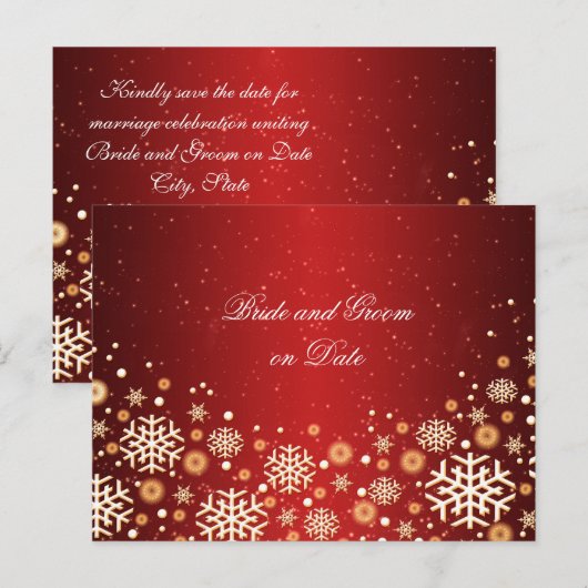 Luxe Gold Christmas Spirit Save date card Aankondigingskaart (Voorkant / Achterkant)