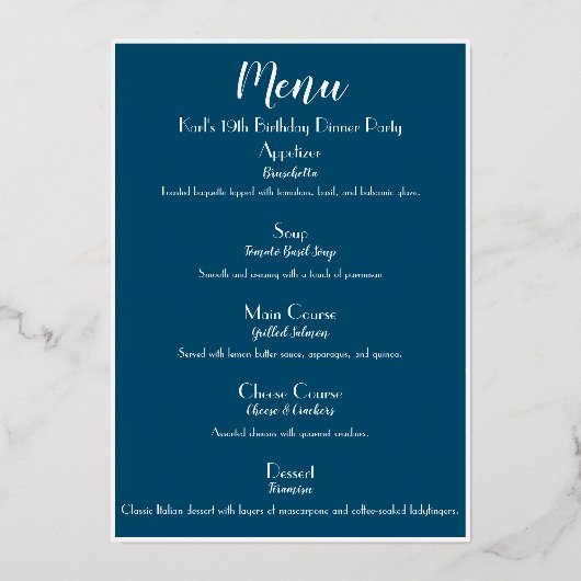 Luxe Gold Cocktail Party Menu (Achterkant)