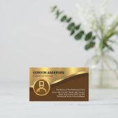 Luxe Gold Curve Wave Lines van de Chef Visitekaartje (Staand voorkant)