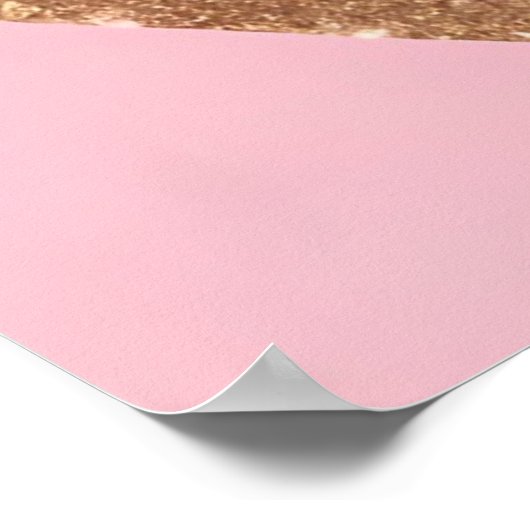 Luxe Gold Custom Text Zigzag Pink AI Art Poster (Hoek)