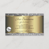 Luxe Gold Decor Sparkle Silver Glitter Toevoegen L Visitekaartje (Achterkant)