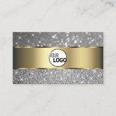 Luxe Gold Decor Sparkle Silver Glitter Toevoegen L Visitekaartje (Voorkant)