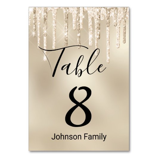 luxe gold dripping glitters wedding kaart (Achterkant)