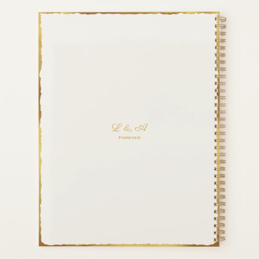 Luxe Gold Edge Mauve Pink White Waterverf Florals Planner (Achterkant)