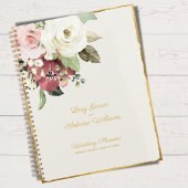 Luxe Gold Edge Mauve Pink White Waterverf Florals Planner