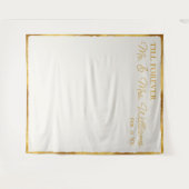 Luxe Gold Edge of White Mr Mrs Wedding Backdrop Wandkleed (Voorkant (horizontaal))