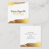 LUXE GOLD EDGED stijlvolle moderne baas chic Vierkante Visitekaartje (Voorkant / Achterkant)