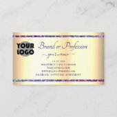 Luxe Gold Effect en Paarse Glitter met Logo Visitekaartje (Achterkant)
