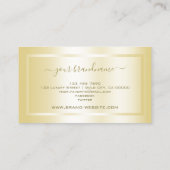 Luxe Gold Effect Kalligrafie Script Handtekening Visitekaartje (Achterkant)