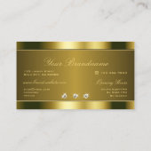Luxe Gold-effect met Bright Faux Rhinestones Visitekaartje (Achterkant)