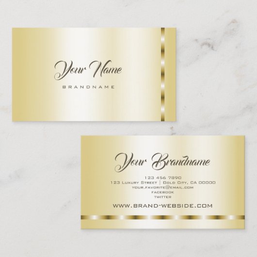 Luxe Gold Effect Sjabloon Professional Marketing Visitekaartje (Voorkant / Achterkant)