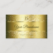 Luxe Gold Effect Sparkly Glitter Initiaal Quality Visitekaartje (Voorkant)