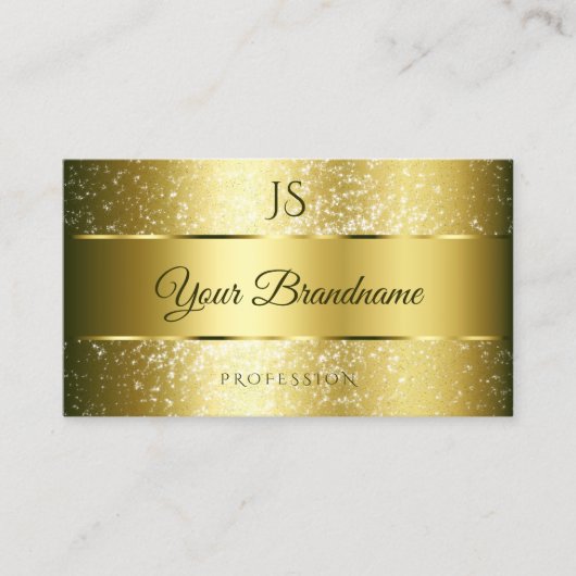 Luxe Gold Effect Sparkly Glitter Initiaal Quality Visitekaartje (Voorkant)