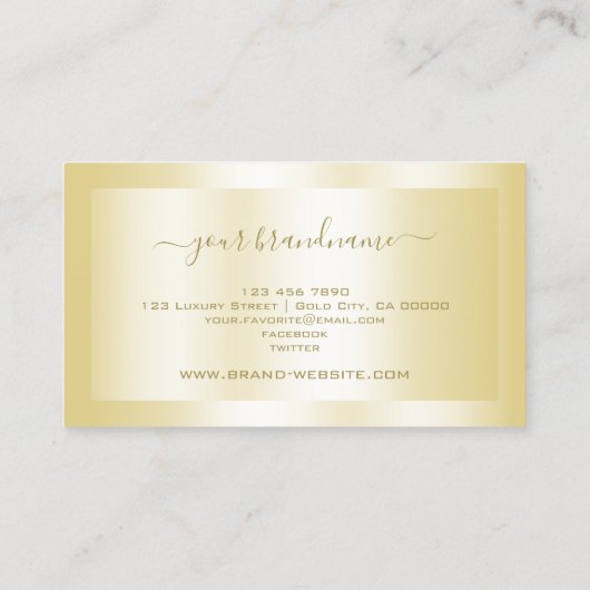 Luxe Gold-effecten met Lijst Professional Visitekaartje (Achterkant)