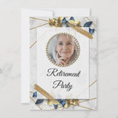 Luxe Gold- en Blue Ribbon-partij Kaart (Achterkant)