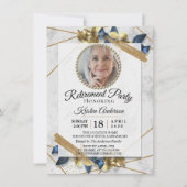 Luxe Gold- en Blue Ribbon-partij Kaart (Voorkant)