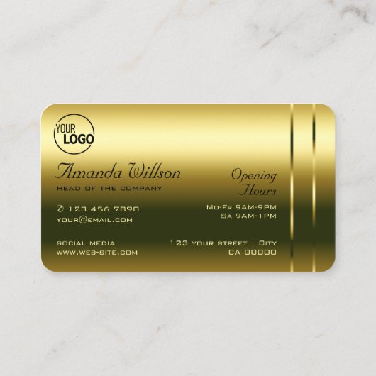 Luxe Gold en Bright Shimmering Jewels toevoegen Lo Visitekaartje (Achterkant)