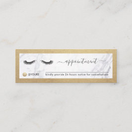Luxe Gold en Marble Eyelash Beauty Appointment Mini Visitekaartje