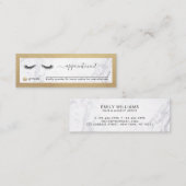 Luxe Gold en Marble Eyelash Beauty Appointment Mini Visitekaartje (Voorkant / Achterkant)