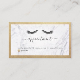Luxe Gold en Marble Eyelash Beauty Appointment Visitekaartje