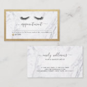 Luxe Gold en Marble Eyelash Beauty Appointment Visitekaartje (Voorkant / Achterkant)