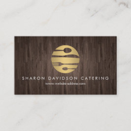 Luxe Gold en Woodgrain Catering, Restaurant, Chef Visitekaartje