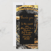 Luxe Gold en zwart  Bedankkaart (Voorkant)