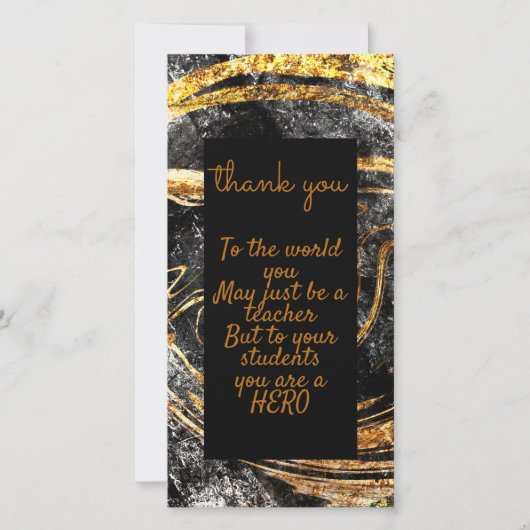 Luxe Gold en zwart Bedankkaart (Voorkant)