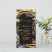 Luxe Gold en zwart  Bedankkaart (Staand voorkant)