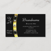 Luxe Gold en zwart met mousserende neushoorns Visitekaartje (Achterkant)