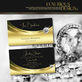 Luxe Gold en zwart met Sparkle Diamond Modern Visitekaartje