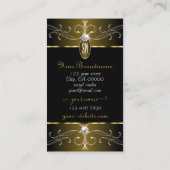 Luxe Gold en zwarte  Ornamenten Initialen Visitekaartje (Achterkant)
