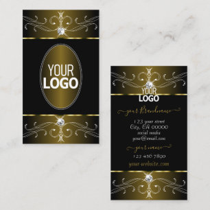 Luxe Gold en zwarte  Ornamenten voegen Logo toe Visitekaartje