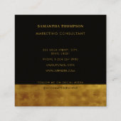 Luxe Gold en zwarte QR-code sociale media Vierkante Visitekaartje (Achterkant)