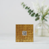 Luxe Gold en zwarte QR-code sociale media Vierkante Visitekaartje (Staand voorkant)