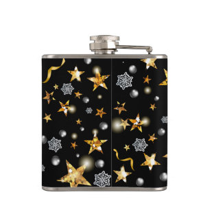 Luxe Gold- en zwarte Star-Mode Heupfles