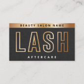 Luxe Gold Eyelash Extensions Lash Aftercare Card Visitekaartje (Voorkant)